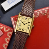 Cartier Tank 'Must De' Lemon Roman Complete Set - Rare Brazilian Hallmark