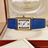 NOS 1996 Cartier Tank Must De Cartier Tri-Metal Roman Complete Set **UNWORN**
