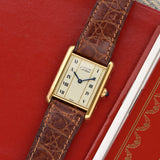 1994 Cartier Must De Tank Ivory Column Roman Dial - Complete Set