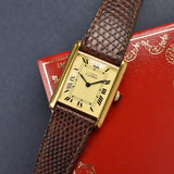 Cartier Tank 'Must De' Lemon Roman Complete Set - Rare Brazilian Hallmark