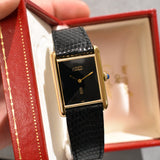 Cartier Tank Must De Cartier Black Dial With Box