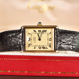 1978 Cartier Tank 'Must De' Lemon Roman Complete Set - Original Owner