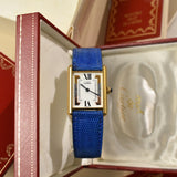 NOS 1996 Cartier Tank Must De Cartier Tri-Metal Roman Complete Set **UNWORN**