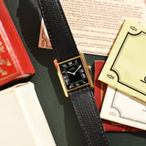 Cartier Tank 'Must De' Tuxedo Reverse Black Roman Complete Set