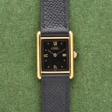 Cartier Must De Tank Black Gilt Dial