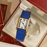 NOS 1996 Cartier Tank Must De Cartier Tri-Metal Roman Complete Set **UNWORN**