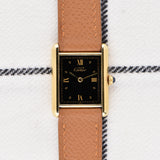 Cartier Must De Tank Black Gilt Dial