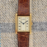1994 Cartier Must De Tank Ivory Column Roman Dial - Complete Set