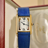 NOS 1996 Cartier Tank Must De Cartier Tri-Metal Roman Complete Set **UNWORN**