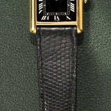 Cartier Tank 'Must De' Tuxedo Reverse Black Roman Complete Set