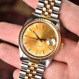 MINT 1990 Rolex Datejust Two-Tone Tropical - Box & Papers