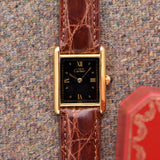 Cartier Must De Tank Black Gilt Dial - With Box