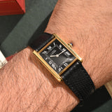 Cartier Tank 'Must De' Tuxedo Reverse Black Roman Complete Set