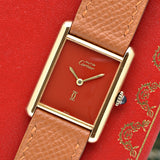 Cartier Must De Tank True Red Dial - Box & Papers