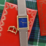 Cartier Must De Tank 'Lapis' Blue Dial - Box & Papers