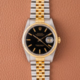 1991 Rolex Datejust Two Tone Black Dial - Box & Papers (Ref. 16233)