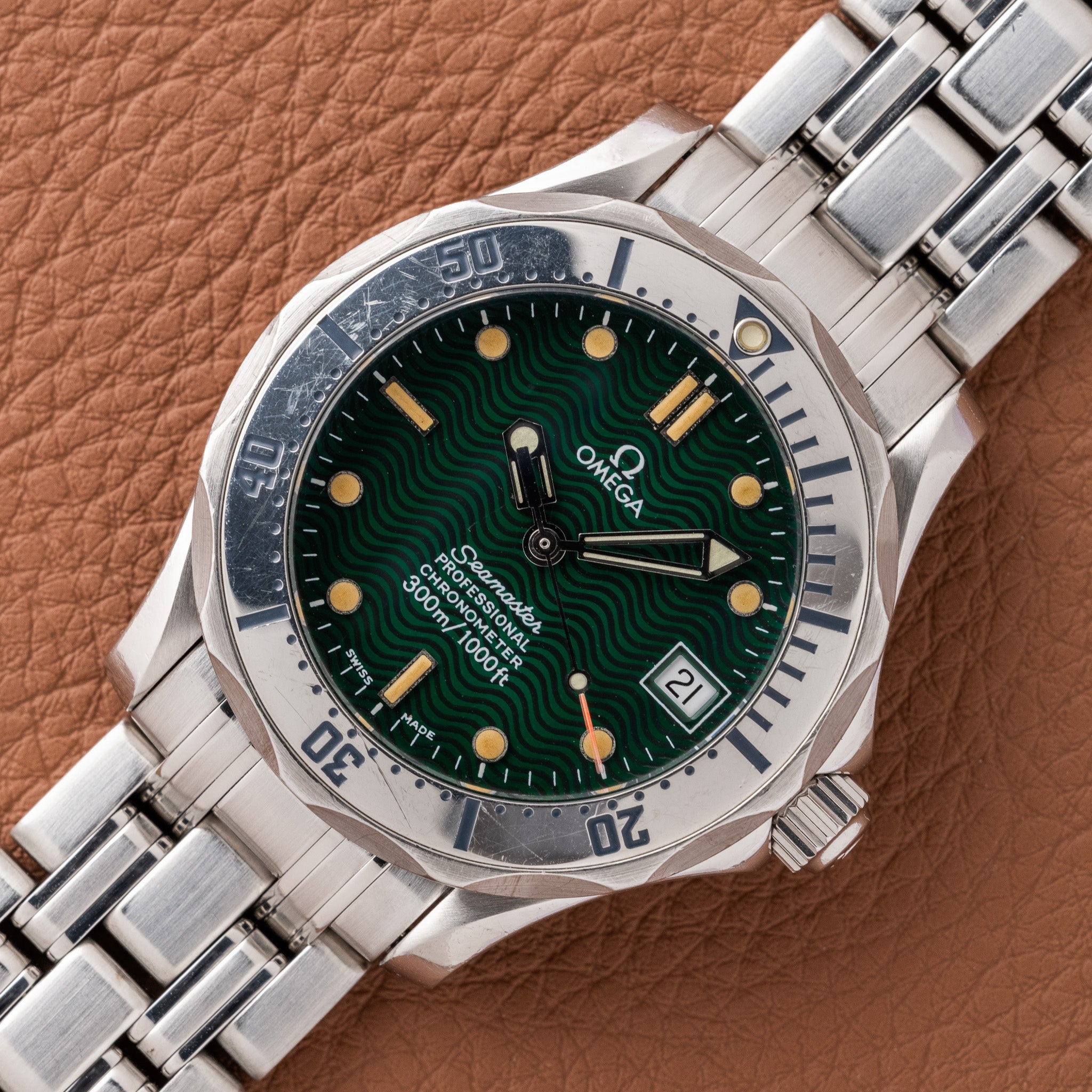 1999 Omega Seamaster 300M Green Jacques Mayol (Ref. 2553.41 1999 Omega Seamaster 300M Green Jacques Mayol (Ref. 2553.41