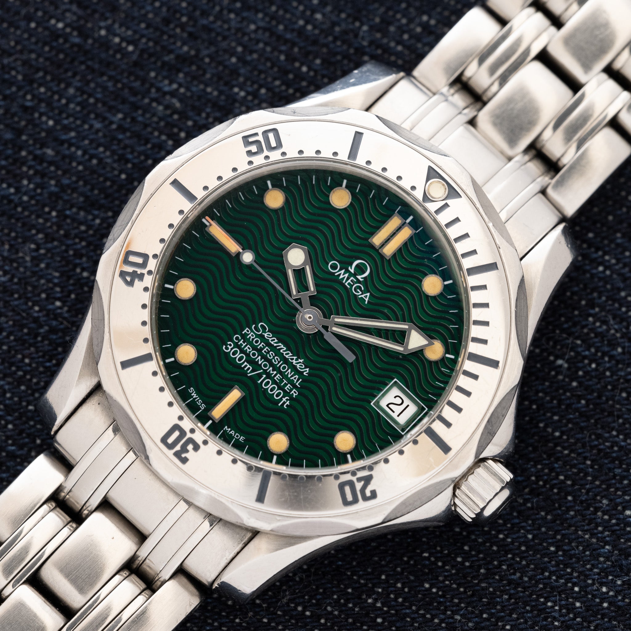 1999 Omega Seamaster 300M Green Jacques Mayol (Ref. 2553.41