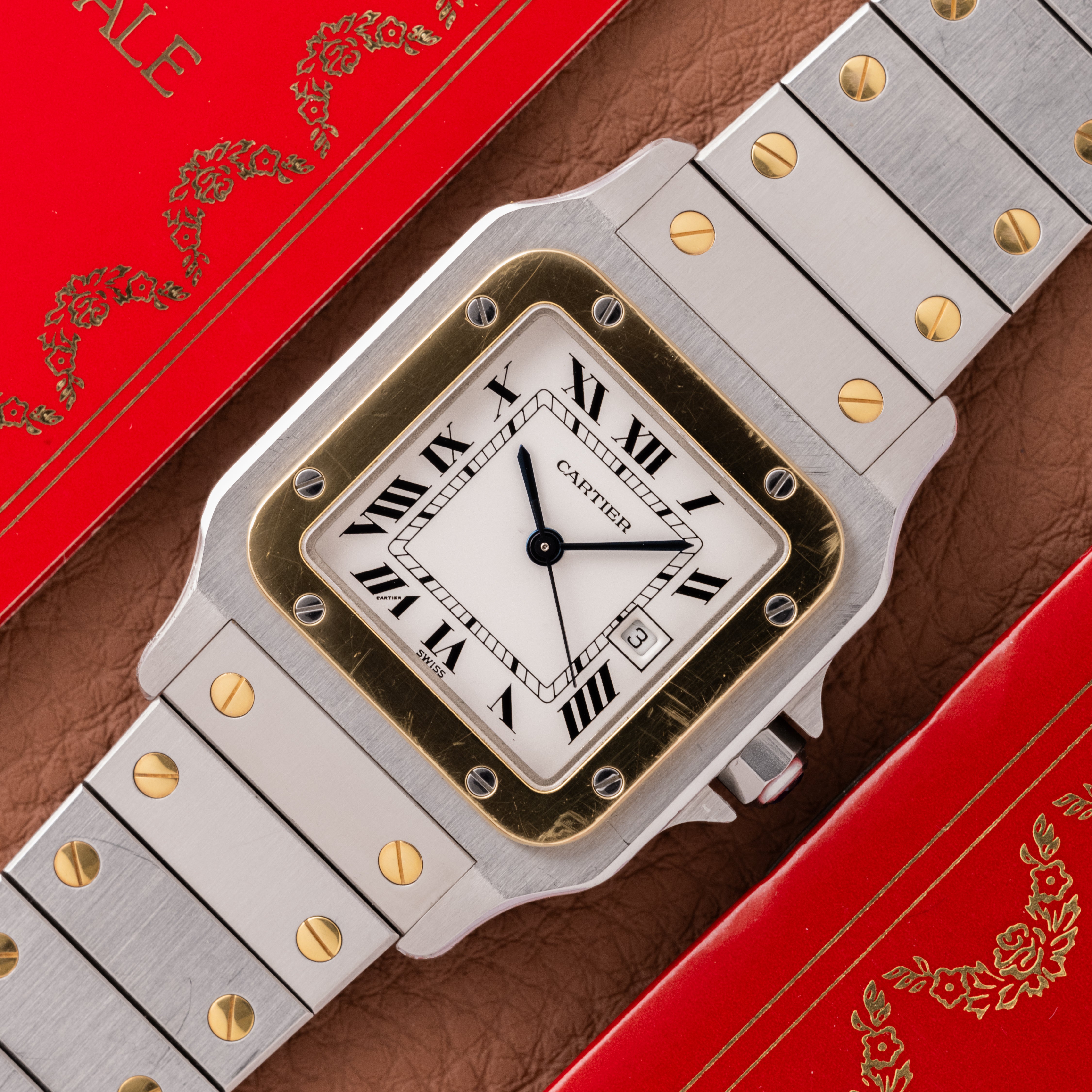 Cartier Santos Carrée Two Tone Unpolished - Box and Papers (Ref