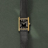 Cartier Tank 'Must De' Tuxedo Reverse Black Roman Complete Set