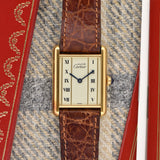 1994 Cartier Must De Tank Ivory Column Roman Dial - Complete Set