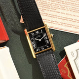 Cartier Tank 'Must De' Tuxedo Reverse Black Roman Complete Set