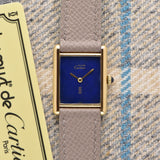 Cartier Must De Tank 'Lapis' Blue Dial - Box & Papers