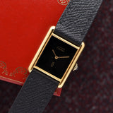 Cartier Must De Tank Black Dial - With Box