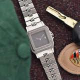 Cartier Santos Carree Grey Dial - Godron Bracelet •Pending•