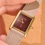 Cartier Tank Must De Cartier Burgundy Red Dial