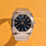 Bvlgari Octo Solotempo BG038S Blue Dial With Box and Papers