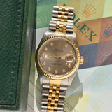 2001 Rolex Datejust 16233G Factory Diamond Dial Complete Set