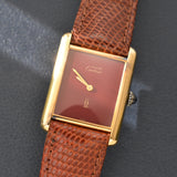 Cartier Tank Must De Cartier Burgundy Red Dial **Pending Sale**