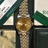 1991 Rolex Datejust 16233G Factory Diamond Dial Complete Set