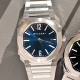 Bvlgari Octo Solotempo BG038S Blue Dial With Box and Papers