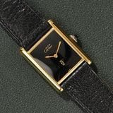 Cartier Tank Must De Cartier Black Dial With Original Strap and Buckle MINT