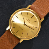 Omega Deville Solid Gold Shimmer Dial With Warranty Card