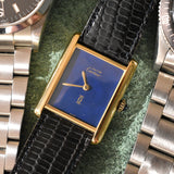 Cartier Tank Must De Cartier 'Lapis' Blue Dial MINT Condition