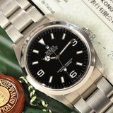 2007 Rolex Explorer 1 114270 Complete Set With Engraved Rehaut