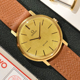 Omega Deville Solid Gold Shimmer Dial With Warranty Card