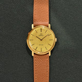 Omega Deville Solid Gold Shimmer Dial With Warranty Card