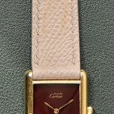 Cartier Tank Must De Cartier Burgundy Red Dial