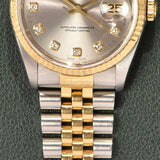 2001 Rolex Datejust 16233G Factory Diamond Dial Complete Set