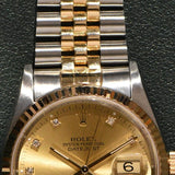 1991 Rolex Datejust 16233G Factory Diamond Dial Complete Set