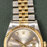 2001 Rolex Datejust 16233G Factory Diamond Dial Complete Set