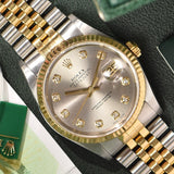2001 Rolex Datejust 16233G Factory Diamond Dial Complete Set