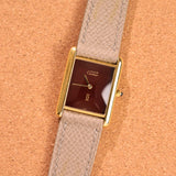 Cartier Tank Must De Cartier Burgundy Red Dial