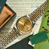 1991 Rolex Datejust 16233G Factory Diamond Dial Complete Set