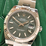May 2023 Rolex Datejust 126334 Green Motif Brand New Complete Set
