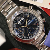 2001 Omega Speedmaster Triple Calendar 3523.80 Complete Set With Service Papers